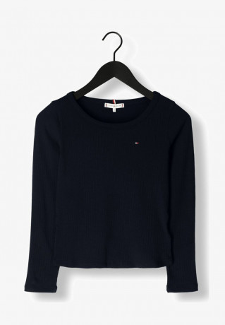 Tommy Hilfiger SLIM 5 2 O NK LS Long sleeved top donkerblauw SLIM 5 2 O NK LS Топ с длинными рукавами гром синий белый