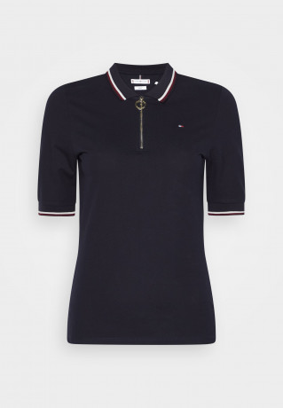 Tommy Hilfiger SLIM GLOBAL ZIP Polo shirt desert sky SLIM GLOBAL ZIP Рубашка поло небо пустыни