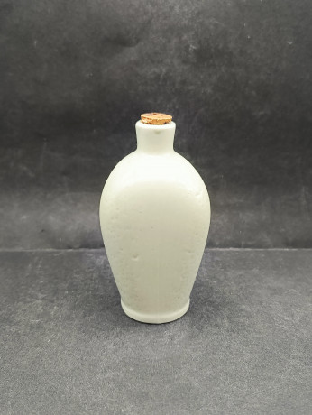 Графин / декантер миниатюрный винтажный Leberhardt Munchen для ликера, с пробкой, керамика, светло-зеленый, 0.125 л, 14 см, Германия, 1960-70гг.