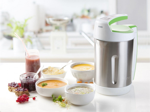 Domo Multikocher, 1000 W, Digitaler Edelstahl Thermo Suppen-Kocher Marmeladen Smoothiemaker, In wenigen Minuten hausgemachte, gesunde Suppen und kostliche Smoothie Мультиварка Domo, 1000 Вт, цифровая термосупварка из нержавеющей стали, смузи с джемом, д
