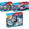 PLAYMOBIL PLAYMOBIL 3er Set: 6878 Polizei-Strassensperre + 6873 Polizei-Einsatzwagen + 6872 Polizei-Kommandozentrale mit Gefangnis Набор PLAYMOBIL из 3 предметов: 6878 полицейский блокпост + 6873 полицейская машина + 6872 полицейский командный пункт с тюр