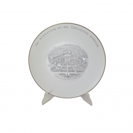 Rosenthal Декоративная фарфоровая тарелка "В память о спортивном клубе Карлсруэ", 27 x 3 см, Германия, 1960-70гг.