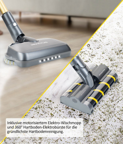 Genius Genius Akku-Bodenstaubsauger INVICTUS X8 PRO Akkustaubsauger, Deluxe-Set 23-tlg., beutellos Hepa filter ohne Beutel Беспроводной пылесос Genius с контейнером INVICTUS X8 PRO, беспроводной пылесос, роскошный набор из 23 предметов, без мешка Hepa-фи