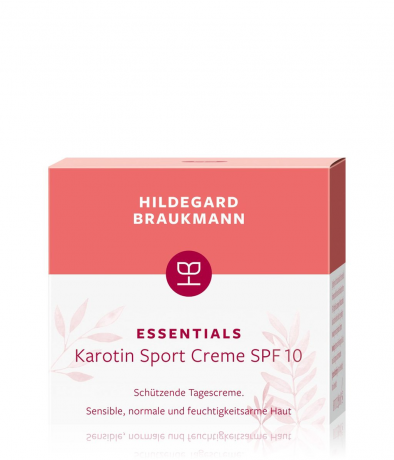 Hildegard Braukmann ESSENTIALS Karotin Sport Creme SPF 10 Дневной крем для лица с маслом скорлупы грецкого ореха и маслом моркови, 50 мл