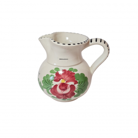 Кувшин винтажный Decorato Amano, керамика с ярким цветочным рисунком, ручная работа, 15,5 x 17,5 см, Италия, 1960-70гг.