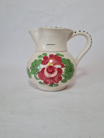 Кувшин винтажный Decorato Amano, керамика с ярким цветочным рисунком, ручная работа, 15,5 x 17,5 см, Италия, 1960-70гг.