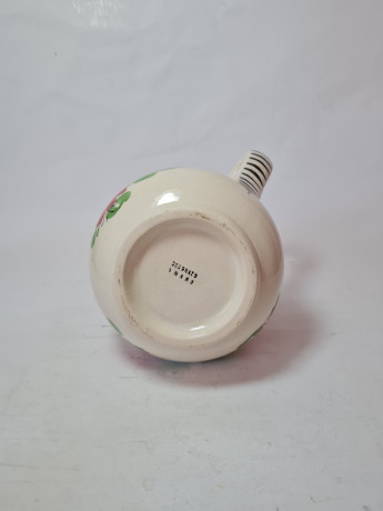 Кувшин винтажный Decorato Amano, керамика с ярким цветочным рисунком, ручная работа, 15,5 x 17,5 см, Италия, 1960-70гг.