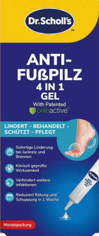 SCHOLL Anti-Fusspilz 4in1 Gel, 10 ml, Шолль Гель от грибка стоп 4в1, лечение и профилактика, 10 мл