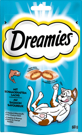 Dreamies Лакомство для кошек с Лососем, 60 г