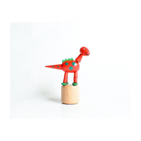 Holzspielzeug Wackelfigur Dinosaurier rot Деревянная игрушка кивая динозавр красный