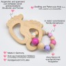 glucksWunder Holz Greifling Beissring Babyfusschen mit Geschenkverpackung Деревянное кольцо для прорезывания зубов детские ножки с подарочной коробкой