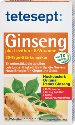 tetesept Женьшень + B-Витаминe + Лецитин Таблетки, 30 шт