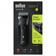 Braun Elektrischer Rasierer fur Manner quot;Series 3 301quot; in Schwarz + Reisebeutel  Электробритва для мужчин &amp;quot;Серия 3 301&amp;quot; в черном + дорожная сумка