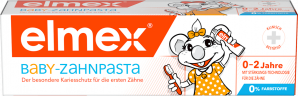 elmex Zahnpasta Baby, 0-2 Jahren, 50 ml, Детская зубная паста Baby для первых зубов с фторидом, 0–2 года, 50 мл