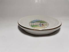 Pirken Hammer Gentlemen, Пиркен Хаммер Декоративная винтажная тарелка &quot;Встреча джентльменов&quot;, фактурный фарфор, 14см х 11см, Чехословакия 1950г.