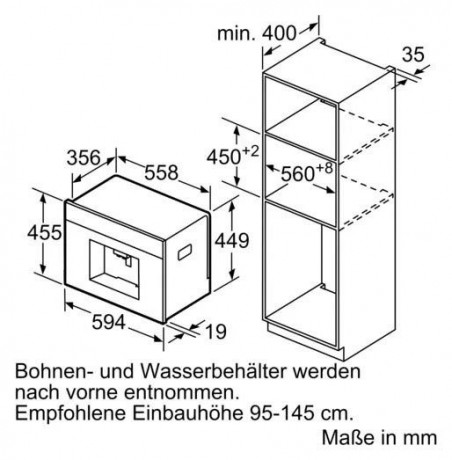 BOSCH BOSCH Einbau-Kaffeevollautomat CTL636ES1 Встраиваемая полностью автоматическая кофемашина BOSCH CTL636ES1