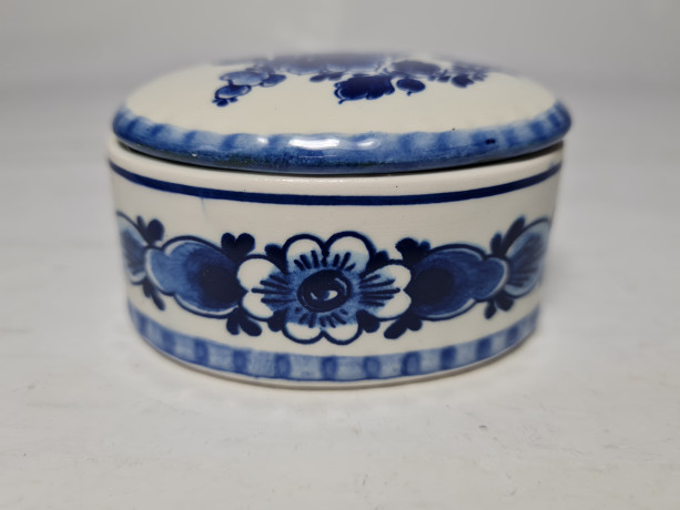Шкатулка винтажная Delft Blue Holland, фарфор, ручная роспись, 3,5 x 7 x 5 см, Голландия, 1960-70гг.