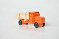 Holzspielzeug Lastenauto Langholz orange Деревянный игрушечный грузовик длинного дерева оранжевый