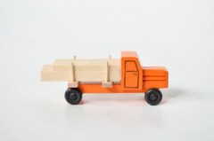 Holzspielzeug Lastenauto Langholz orange Деревянный игрушечный грузовик длинного дерева оранжевый