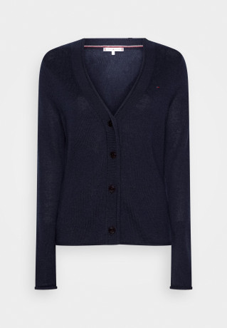 Tommy Hilfiger SOFT V-NECK CARDIGAN Cardigan desert sky МЯГКИЙ КАРДИГАН С V-ОБРАЗНЫМ ВЫРЕЗОМ Кардиган небо пустыни