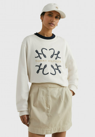 Tommy Hilfiger MODERN ROPE LOGO CREW NECK Sweatshirt weathered white MODERN ROPE LOGO CREW NECK Толстовка выветрившийся белый
