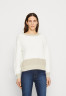 Tommy Hilfiger BOAT SWEATER Jumper ecru/grey oat ЛОДОЧНЫЙ СВИТЕР Джемперы экрю/серый овсяный