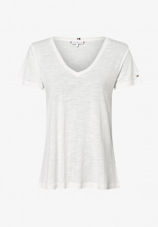Tommy Hilfiger REG V-NK Basic T-shirt ecru РЭГ В-НК Базовая футболка экрю
