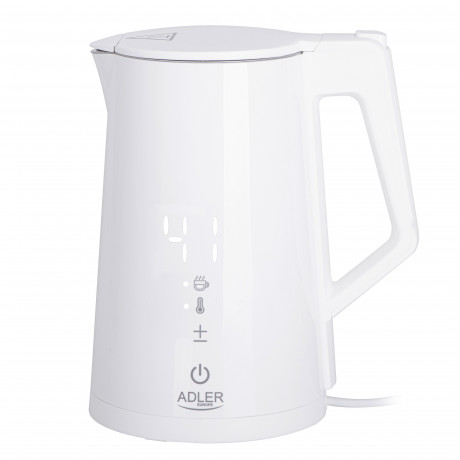 JUNG JUNG Wasserkocher ADLER AD1345W Wasserkocher mit Temperatureinstellung Digital kettle, 1.7 l, 2200 W, LED Touch Display Digital, 2200W, Edelstahl Kocher Cool Touch Kettle Чайник JUNG Чайник ADLER AD1345W с регулировкой температуры Цифровой чайник, 1