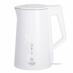 JUNG JUNG Wasserkocher ADLER AD1345W Wasserkocher mit Temperatureinstellung Digital kettle, 1.7 l, 2200 W, LED Touch Display Digital, 2200W, Edelstahl Kocher Cool Touch Kettle  Чайник JUNG Чайник ADLER AD1345W с регулировкой температуры Цифровой чайник, 1