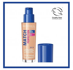 Тональный крем Rimmel Match Perfection оттенок 010 Light Porcelain, SPF 20, матирующий, выравнивающий тон кожи, для нормальной и комбинированной кожи, 30 мл