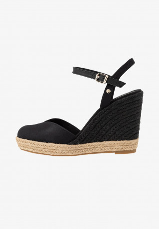 Tommy Hilfiger BASIC CLOSED TOE HIGH WEDGE High heeled sandals black BASIC CLOSED TOE HIGH WEDGE Босоножки на высоком каблуке черный