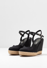 Tommy Hilfiger BASIC CLOSED TOE HIGH WEDGE High heeled sandals black BASIC CLOSED TOE HIGH WEDGE Босоножки на высоком каблуке черный