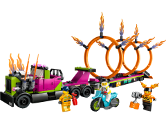 Lego Stunttruck mit Feuerreifen-Challenge Трюковый грузовик с огненной шиной