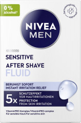 NIVEA MEN Sensitive After Shave Fluid, 100 ml, Нивеа Мужской флюид после бритья, экстракт ромашки и витамин E, для чувствительной кожи, 0% спирта, 100 мл