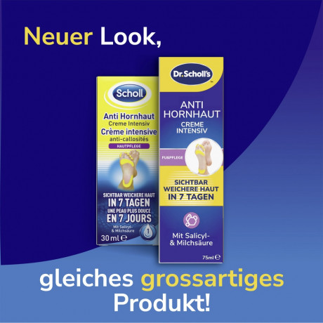 SCHOLL Anti-Hornhaut-Creme Intensiv, 75 ml, Шолль Крем против огрубевшей кожи стоп интенсивный, салициловая кислота, мочевина, 75 мл