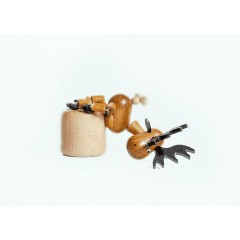 Holzspielzeug Wackelfigur Elch Деревянная игрушка кивает лося
