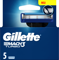 GILLETTE Rasierklingen, Mach3 Turbo, 5 St, Джилетт Сменные кассеты Mach3 Turbo для мужской бритвы, 5 шт.