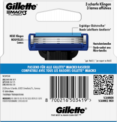GILLETTE Rasierklingen, Mach3 Turbo, 5 St, Джилетт Сменные кассеты Mach3 Turbo для мужской бритвы, 5 шт.