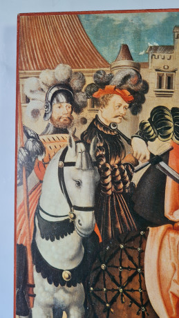 Картина винтажная "Святой Мартин и нищий" / Клаус Г.Бейер, 35 x 23,5 см, Германия, 1960-70гг.