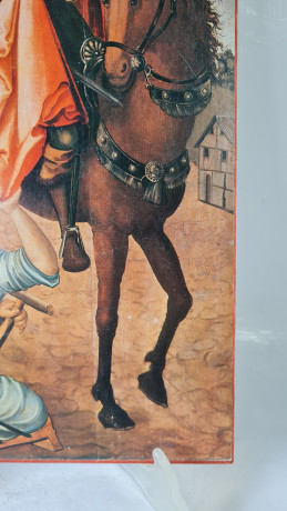 Картина винтажная "Святой Мартин и нищий" / Клаус Г.Бейер, 35 x 23,5 см, Германия, 1960-70гг.