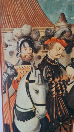 Картина винтажная "Святой Мартин и нищий" / Клаус Г.Бейер, 35 x 23,5 см, Германия, 1960-70гг.