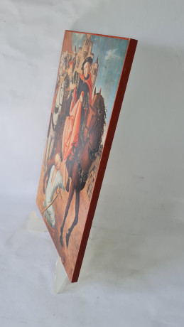 Картина винтажная "Святой Мартин и нищий" / Клаус Г.Бейер, 35 x 23,5 см, Германия, 1960-70гг.