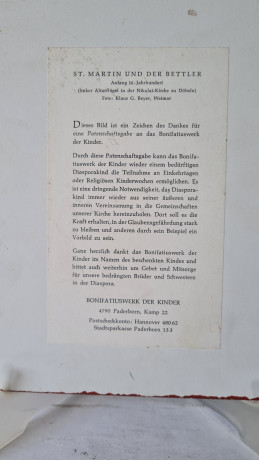 Картина винтажная "Святой Мартин и нищий" / Клаус Г.Бейер, 35 x 23,5 см, Германия, 1960-70гг.