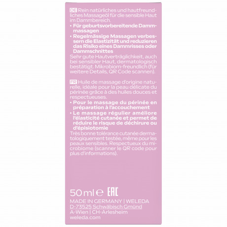 WELEDA MAMA Damm Massageoel, 50 ml, Масло Mama для массажа промежности при подготовке к родам, с 34-й недели беременности, 50 мл