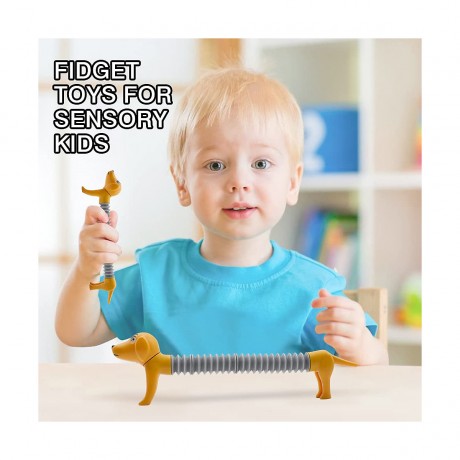 frler frler Pop Tubes Sensorisches Spielzeug Einziehbarer Hund Geschicklichkeitsspiele fur Kinder frler Pop Tubes Сенсорные игрушки Выдвижные игры для детей с навыками для собак