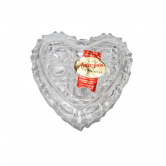 Шкатулка винтажная Anna Hutte в виде сердечка, хрусталь, 7 x 6,5 см, Германия, 1960-70гг.