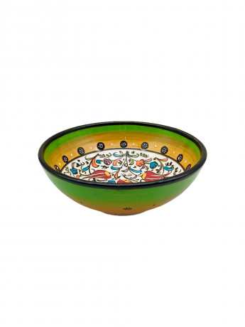 Тарелка сервировочная винтажная Im Stil Apollon / Коллекция Millenium, с ярким декором в турецком стиле, ручная роспись, керамика, 15.5 х 6 см, Германия, 1980-90гг.