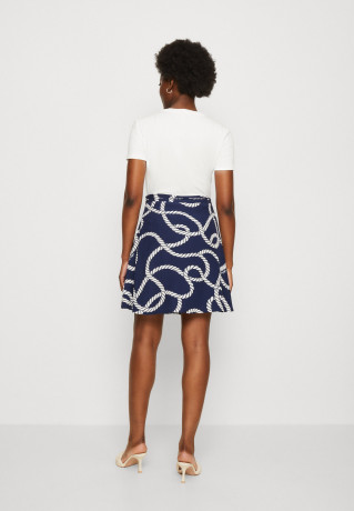 Tommy Hilfiger ROPE PRINT SHORT SKIRT Mini skirt coastal/carbon navy КОРОТКАЯ ЮБКА С ПРИНТОМ Мини-юбка прибрежный / углеродный флот