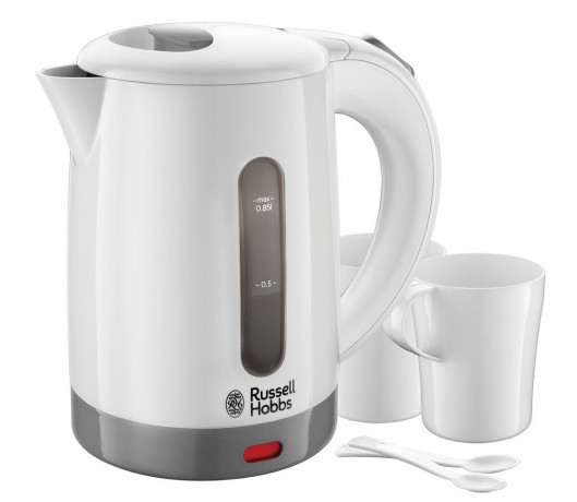 RUSSELL HOBBS RUSSELL HOBBS Wasserkocher 23840-70 Travel Wasserkocher Weiss + 2 Tassen + 2 Teeloffel  RUSSELL HOBBS Чайник 23840-70 Travel Kettle Белый + 2 чашки + 2 чайные ложки