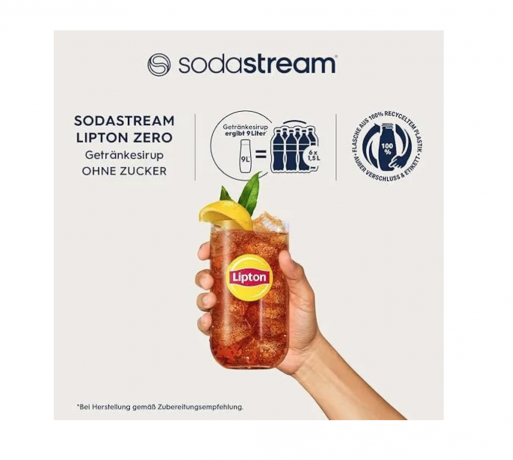 SodaStream Lipton Ice Tea 440ml x 3stk, Набор Сироп для напитков Липтон, без сахара, 3 шт х 440 мл 